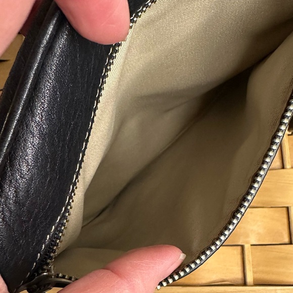 Coach Black Pebble Leather Crossbody Bag Silver Hardware Minimalist Luxe EUC - Picture 5 of 8